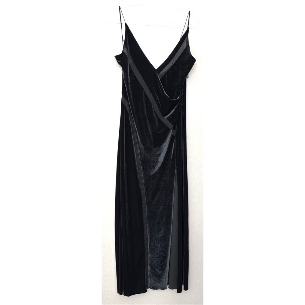 Intimately Free People Dress Womens Large Spliced Velvet Maxi Dress Charcoal